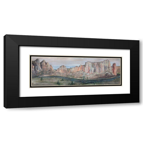 Smith Rock Black Modern Wood Framed Art Print with Double Matting by Kamdon Kreations