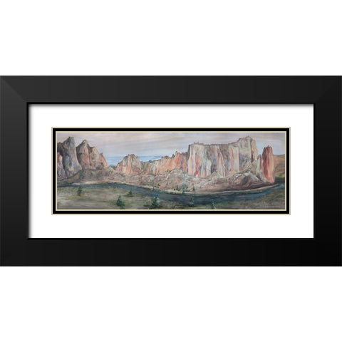 Smith Rock Black Modern Wood Framed Art Print with Double Matting by Kamdon Kreations