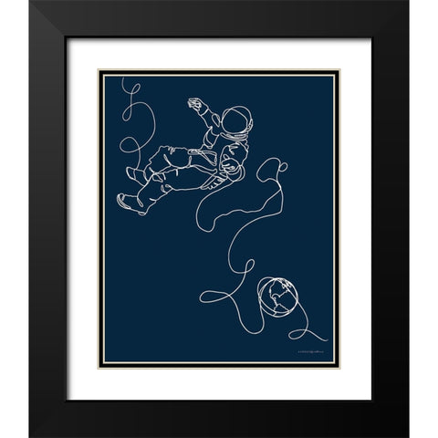 Lines in Space 1 Black Modern Wood Framed Art Print with Double Matting by Kamdon Kreations