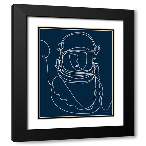 Lines in Space 2 Black Modern Wood Framed Art Print with Double Matting by Kamdon Kreations