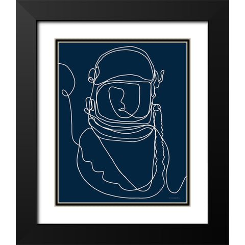 Lines in Space 2 Black Modern Wood Framed Art Print with Double Matting by Kamdon Kreations