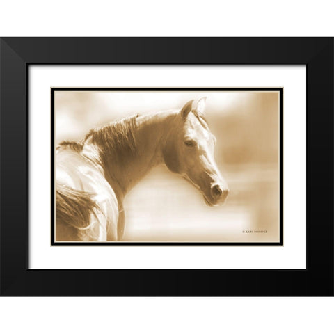 Rose I Sepia Black Modern Wood Framed Art Print with Double Matting by Brooks, Kari