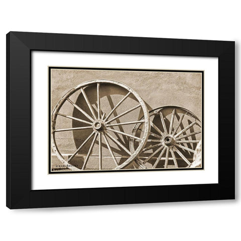 Like a Wagon Wheel Black Modern Wood Framed Art Print with Double Matting by Brooks, Kari