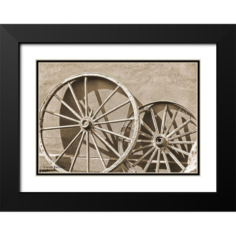 Like a Wagon Wheel Black Modern Wood Framed Art Print with Double Matting by Brooks, Kari