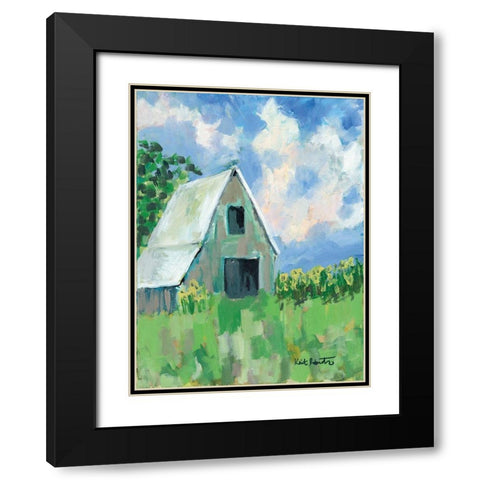 June Fields Black Modern Wood Framed Art Print with Double Matting by Roberts, Kait