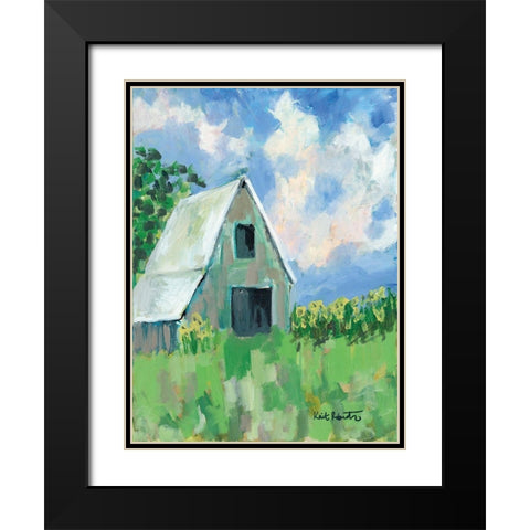June Fields Black Modern Wood Framed Art Print with Double Matting by Roberts, Kait