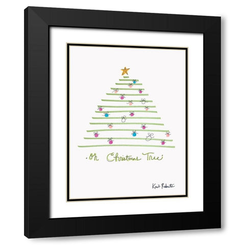 Oh Christmas Tree Black Modern Wood Framed Art Print with Double Matting by Roberts, Kait