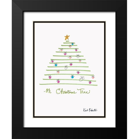 Oh Christmas Tree Black Modern Wood Framed Art Print with Double Matting by Roberts, Kait