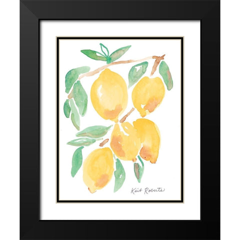 Kitchen Lemons Black Modern Wood Framed Art Print with Double Matting by Roberts, Kait