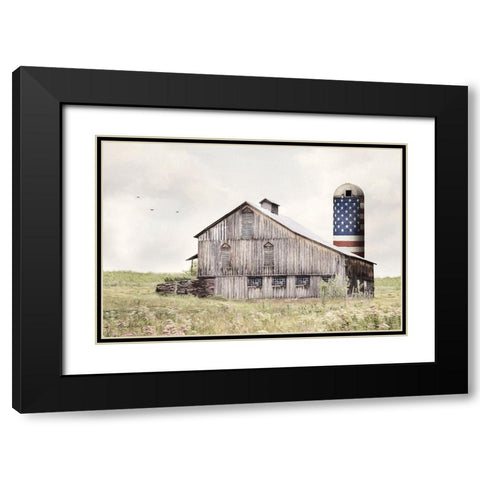 One Land, One Flag Black Modern Wood Framed Art Print with Double Matting by Deiter, Lori