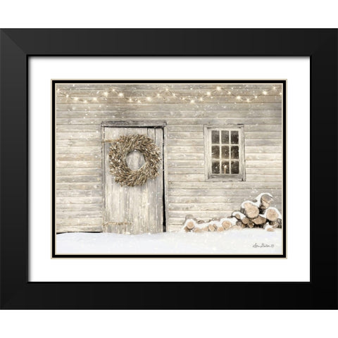 Old Farm Christmas Black Modern Wood Framed Art Print with Double Matting by Deiter, Lori