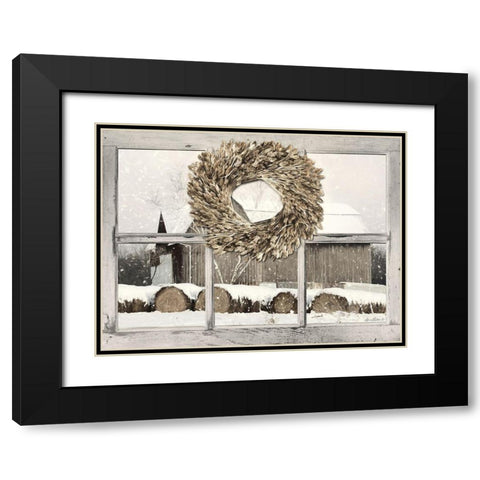 Millersburg Winter View Black Modern Wood Framed Art Print with Double Matting by Deiter, Lori