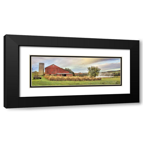 Tioga Hay Bales Black Modern Wood Framed Art Print with Double Matting by Deiter, Lori