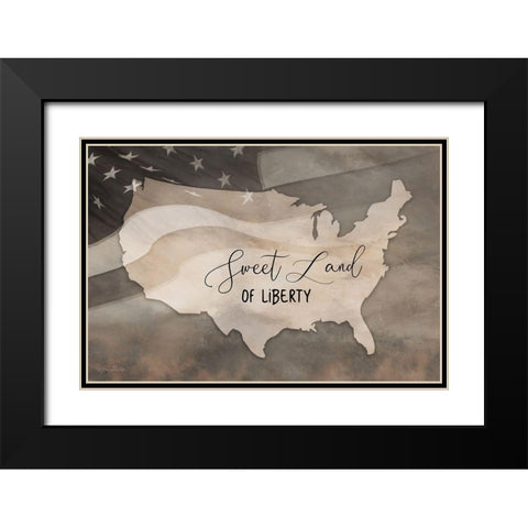 Sweet Land of Liberty Black Modern Wood Framed Art Print with Double Matting by Deiter, Lori