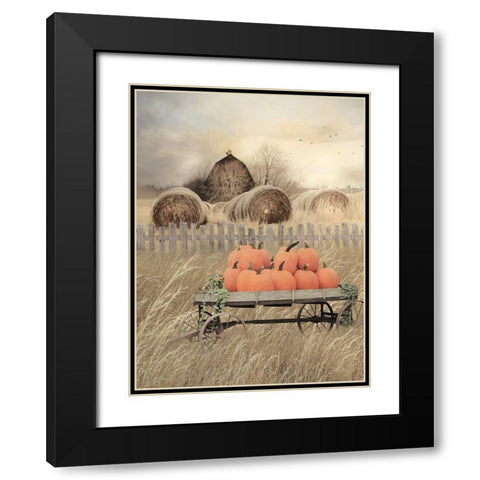 Pumpkin Harvest Black Modern Wood Framed Art Print with Double Matting by Deiter, Lori