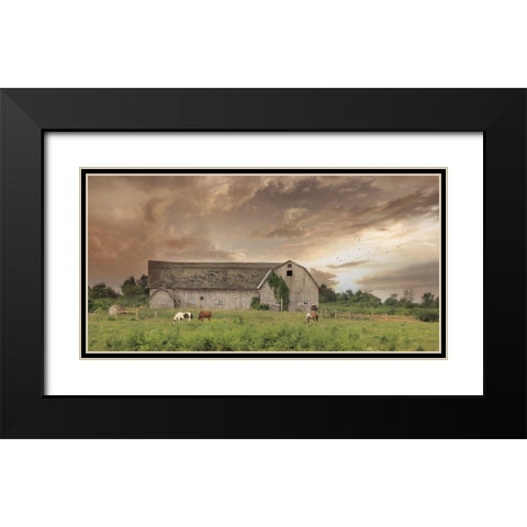 Sunset Grazing Black Modern Wood Framed Art Print with Double Matting by Deiter, Lori