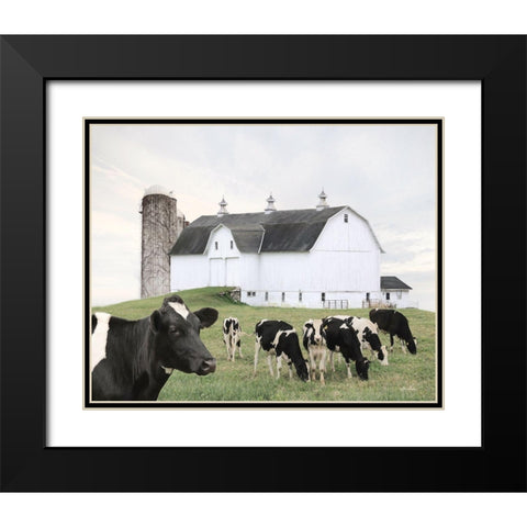 Cow Gathering Black Modern Wood Framed Art Print with Double Matting by Deiter, Lori