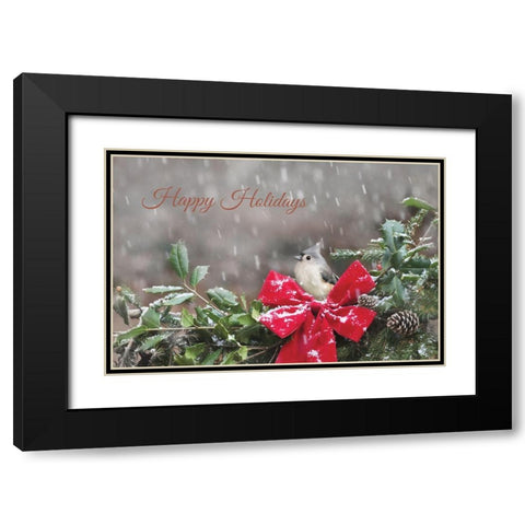 The First Snowfall Black Modern Wood Framed Art Print with Double Matting by Deiter, Lori
