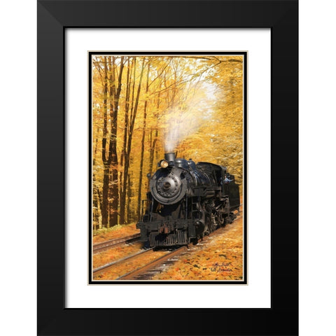 Fall Locomotive Black Modern Wood Framed Art Print with Double Matting by Deiter, Lori