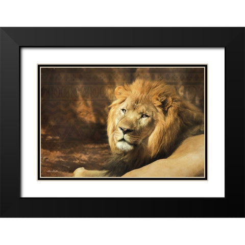 Tribal Lion  Black Modern Wood Framed Art Print with Double Matting by Deiter, Lori