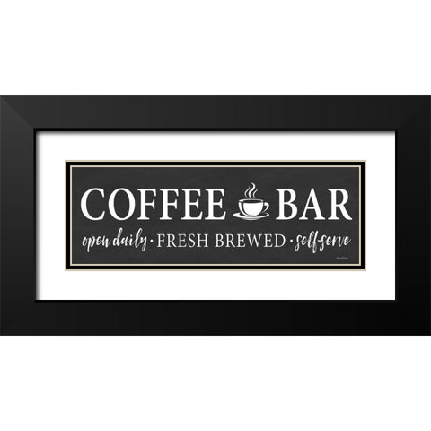 Self-Serve Coffee Bar Black Modern Wood Framed Art Print with Double Matting by Lettered And Lined