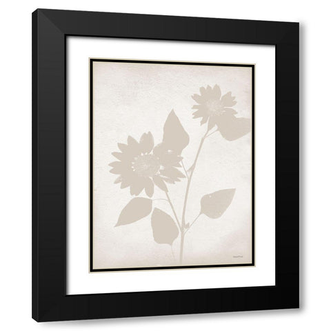 Floral Silhouette III Black Modern Wood Framed Art Print with Double Matting by Lettered And Lined