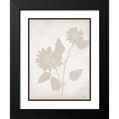Floral Silhouette III Black Modern Wood Framed Art Print with Double Matting by Lettered And Lined
