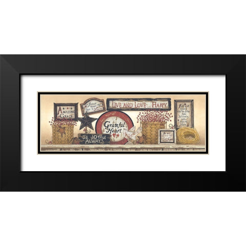 Sign Collector Black Modern Wood Framed Art Print with Double Matting by Spivey, Linda