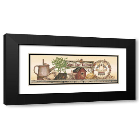Count Your Blessings Black Modern Wood Framed Art Print with Double Matting by Spivey, Linda