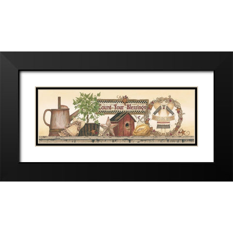 Count Your Blessings Black Modern Wood Framed Art Print with Double Matting by Spivey, Linda