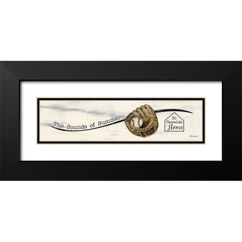 Baseball - Summer Black Modern Wood Framed Art Print with Double Matting by Spivey, Linda