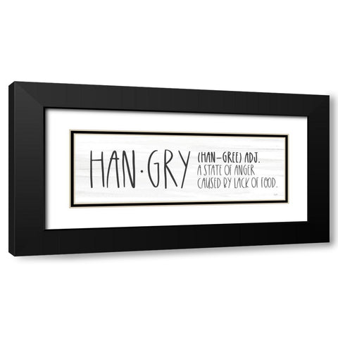 Hangry Definition Black Modern Wood Framed Art Print with Double Matting by Lux + Me Designs