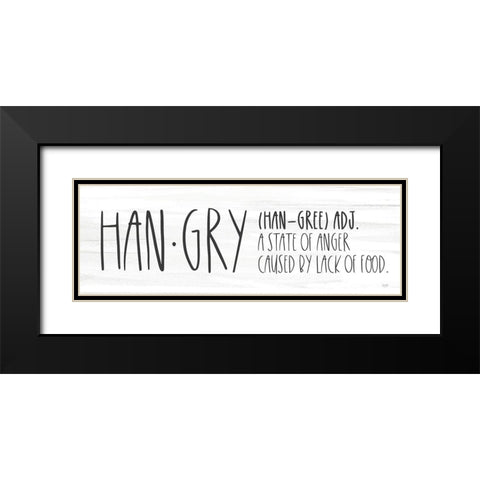 Hangry Definition Black Modern Wood Framed Art Print with Double Matting by Lux + Me Designs