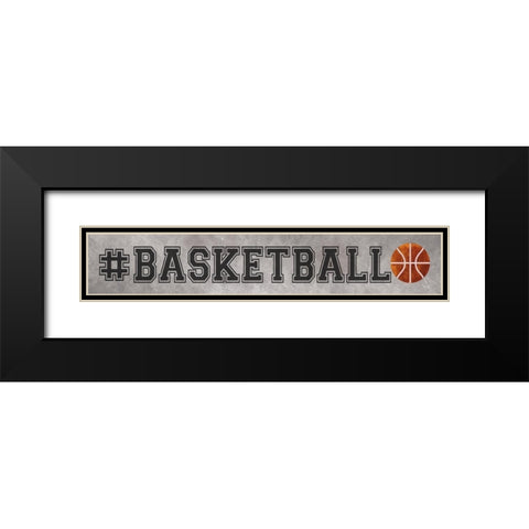 Basketball Black Modern Wood Framed Art Print with Double Matting by Rae, Marla