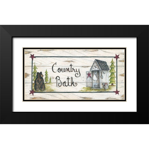 Country Bath Black Modern Wood Framed Art Print with Double Matting by June, Mary Ann