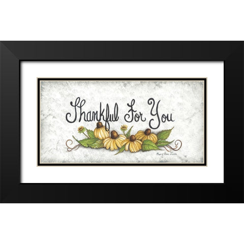 Thankful For You… Black Modern Wood Framed Art Print with Double Matting by June, Mary Ann