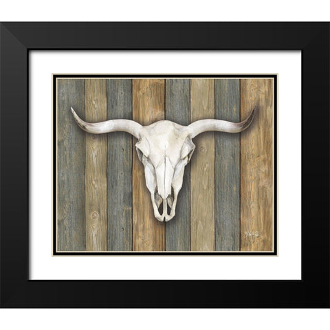 Cow Skull II Black Modern Wood Framed Art Print with Double Matting by Rae, Marla