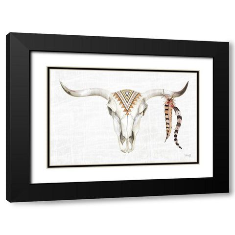 Tribal Skull I Black Modern Wood Framed Art Print with Double Matting by Rae, Marla