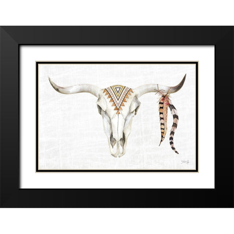 Tribal Skull I Black Modern Wood Framed Art Print with Double Matting by Rae, Marla