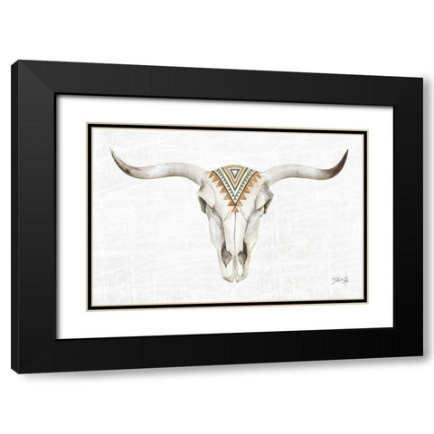 Tribal Skull III Black Modern Wood Framed Art Print with Double Matting by Rae, Marla