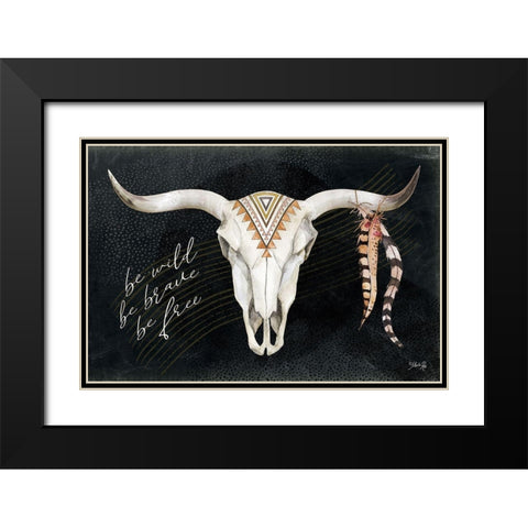 Be Wild I Black Modern Wood Framed Art Print with Double Matting by Rae, Marla