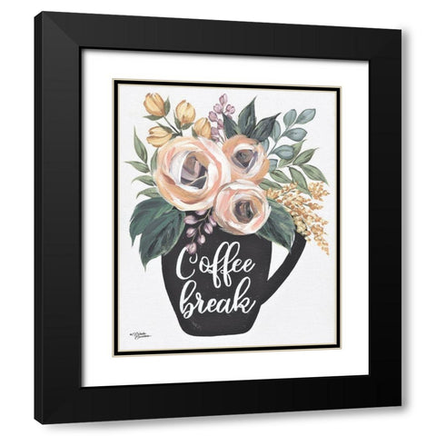 Coffee Break Black Modern Wood Framed Art Print with Double Matting by Norman, Michele
