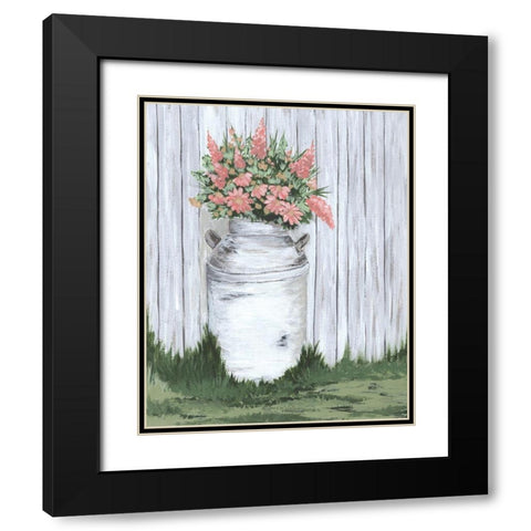 White Washed Milk Can Black Modern Wood Framed Art Print with Double Matting by Norman, Michele