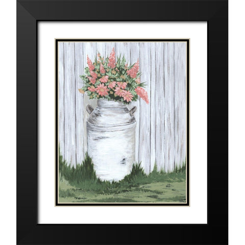 White Washed Milk Can Black Modern Wood Framed Art Print with Double Matting by Norman, Michele