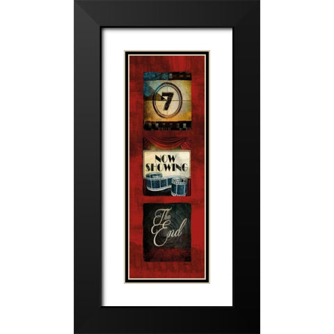 Now Showing Movie Tryptic Black Modern Wood Framed Art Print with Double Matting by Mollie B.