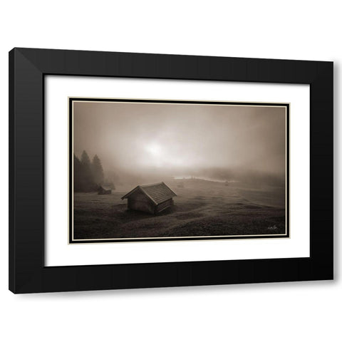 Misty Morning Sunrise Black Modern Wood Framed Art Print with Double Matting by Podt, Martin