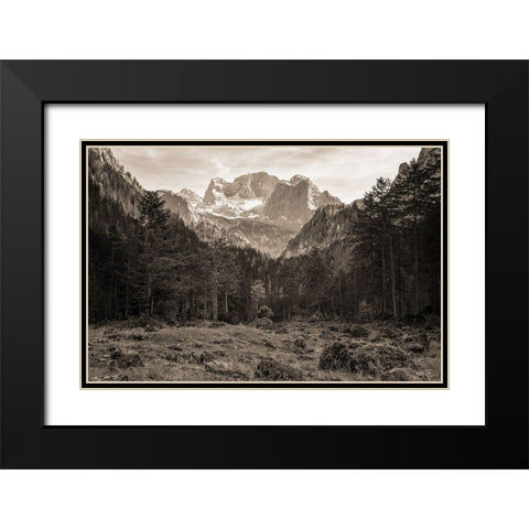 Mountains in the Middle Black Modern Wood Framed Art Print with Double Matting by Podt, Martin
