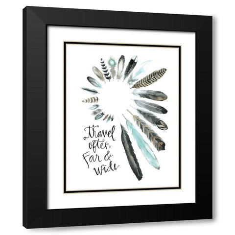 Travel Often Far and Wide Black Modern Wood Framed Art Print with Double Matting by Masey St. Studios