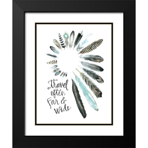 Travel Often Far and Wide Black Modern Wood Framed Art Print with Double Matting by Masey St. Studios