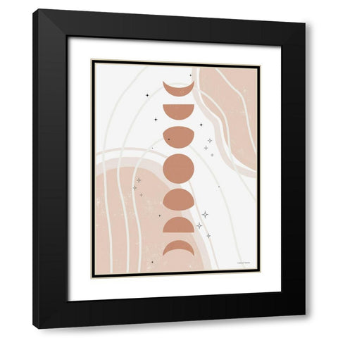 Desert Moon Phase Black Modern Wood Framed Art Print with Double Matting by Nieman, Rachel